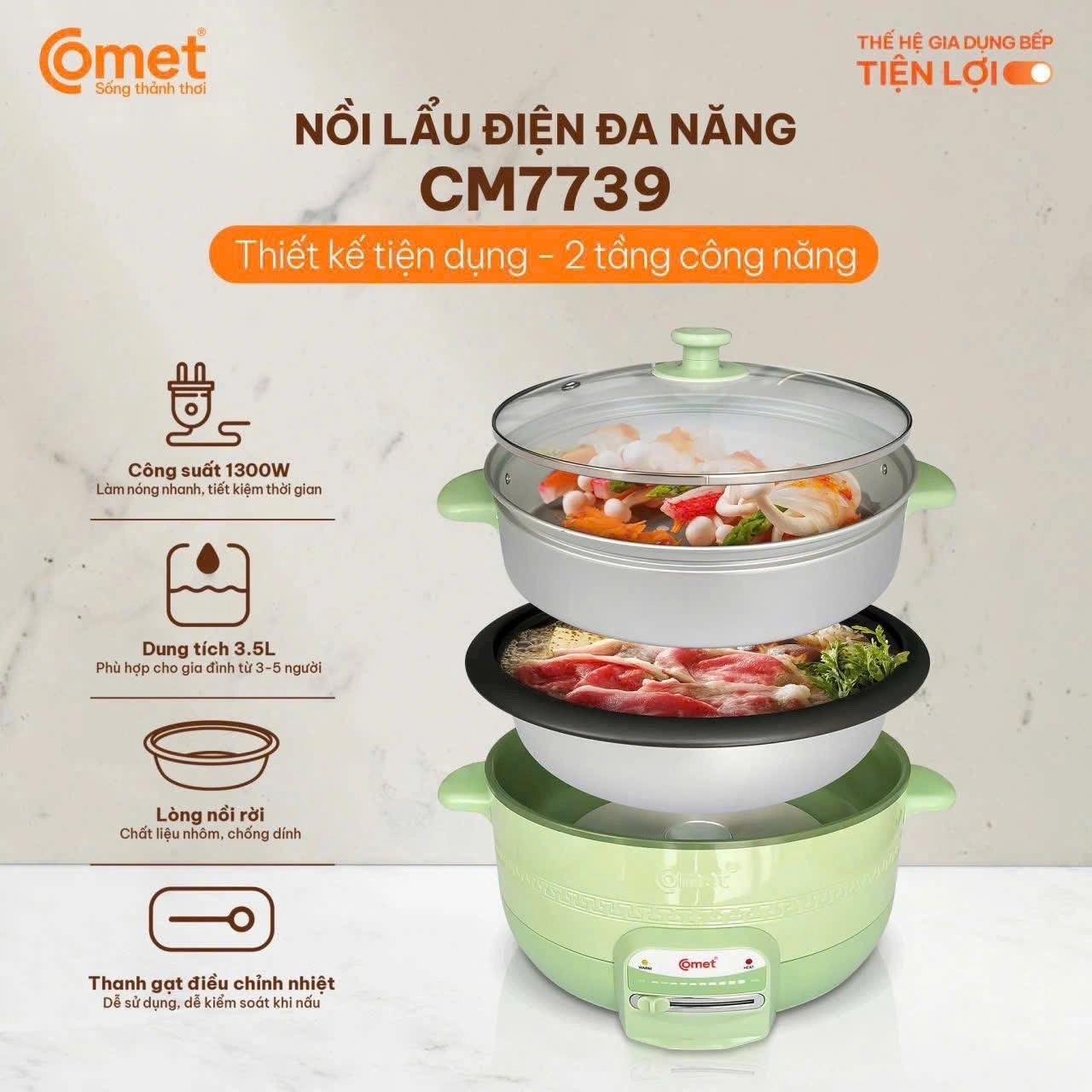 Nồi lẩu đa năng Omet 1