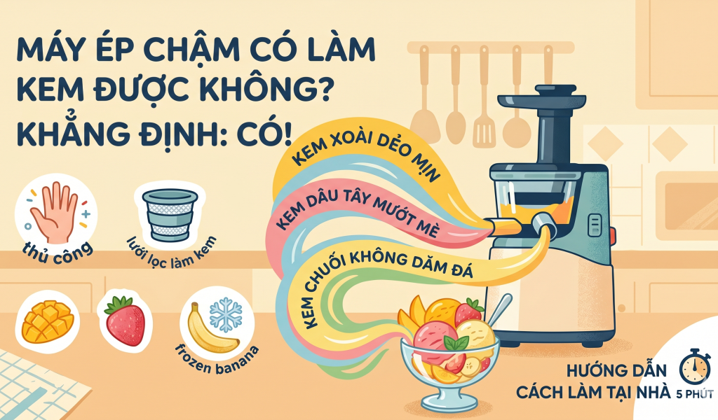 cách làm kem ở máy ép chậm