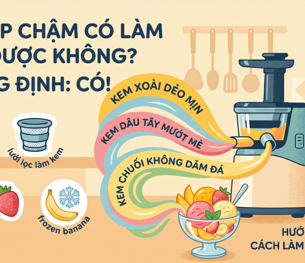 cách làm kem ở máy ép chậm
