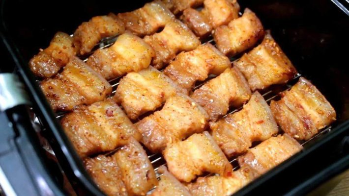 thịt 3 rọi nướng bằng nồi chiên không dầu